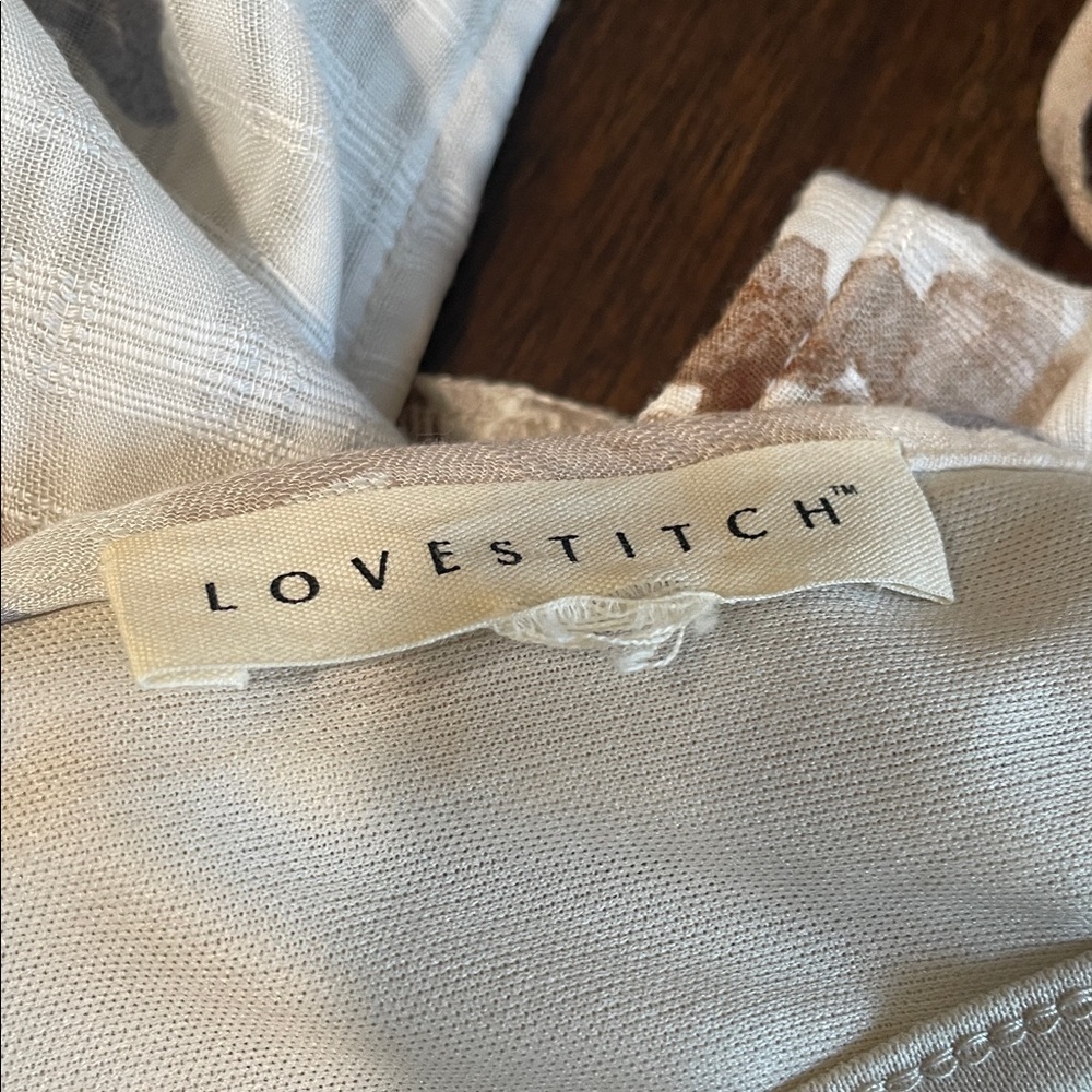 LoveStitch Floral V-Neck Ruffle Mini Dress in Cream - Picture 7 of 11
